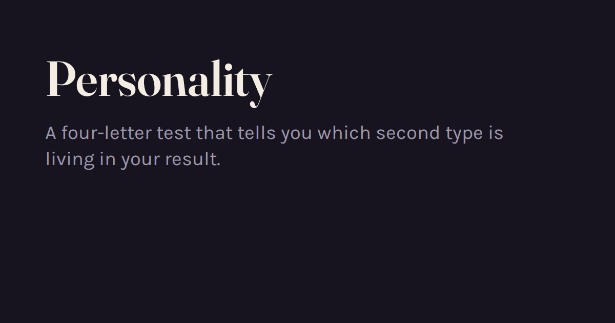 Personality